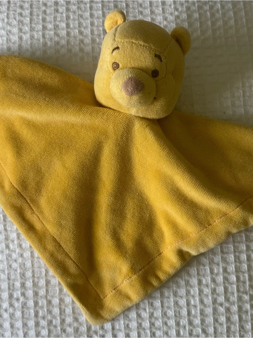Disney Winnie the Pooh Baby Lovie Security Blanket Yellow Plush Lovey